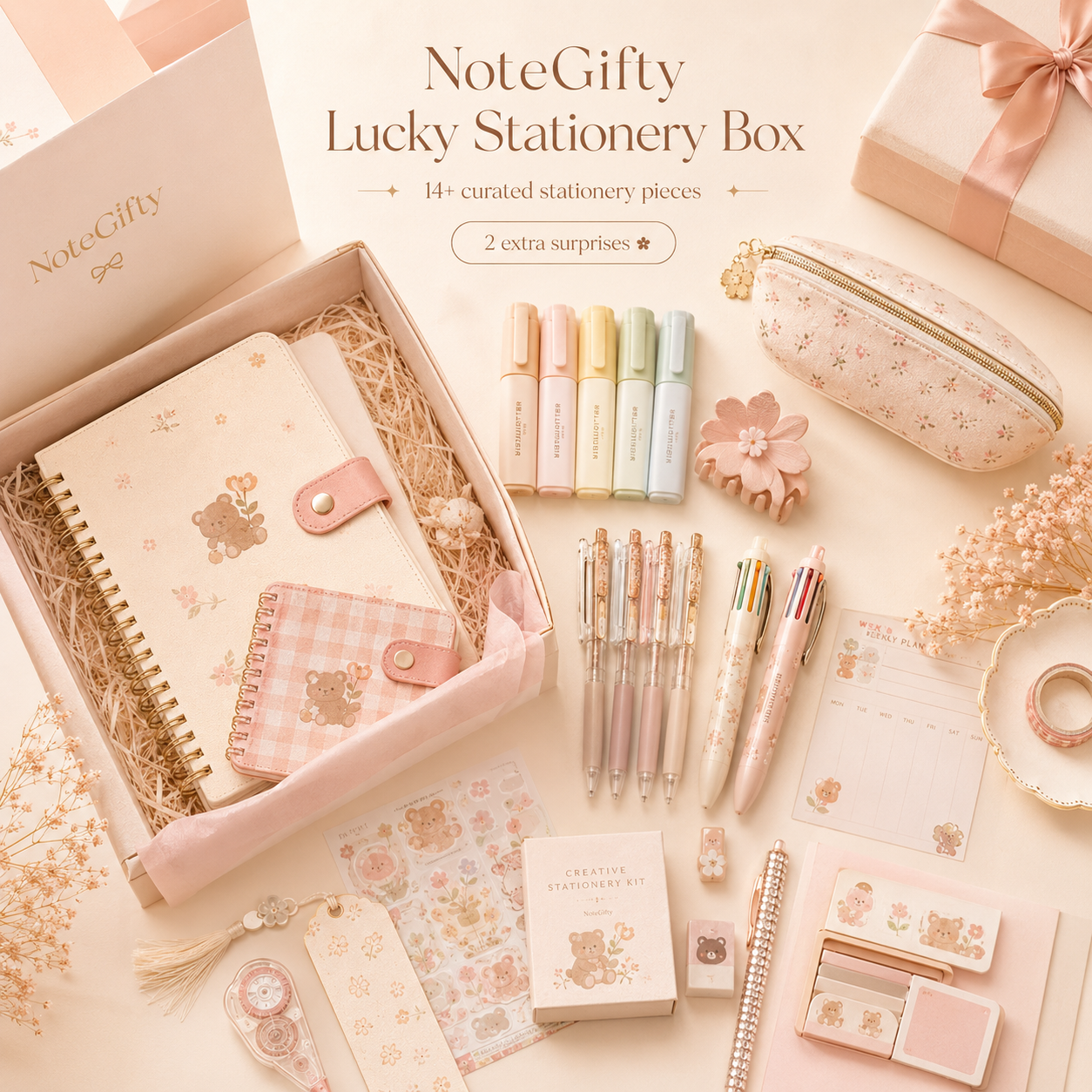 NoteGifty Blossom Stationery Scoop Box